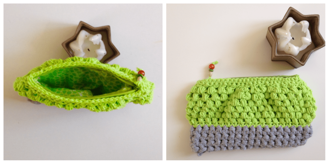 Neceser de trapillo y punto garbanzo